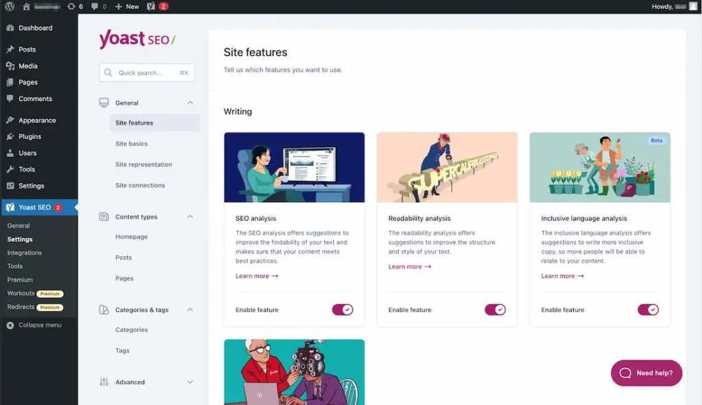 SEO 工具 Yoast SEO 示意畫面